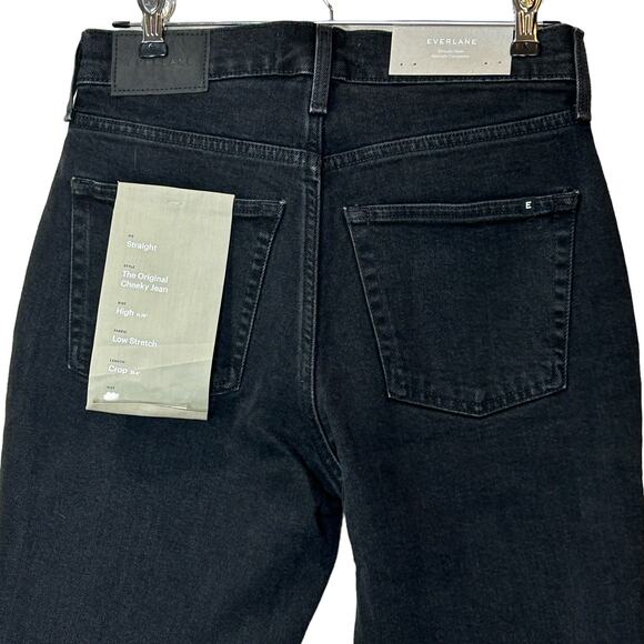 Everlane The Original Cheeky Jean High Rise Tumbled Black Women 24 Crop NWT - Picture 9 of 13